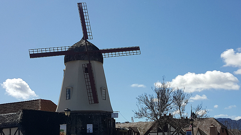 solvang windmill blue skies