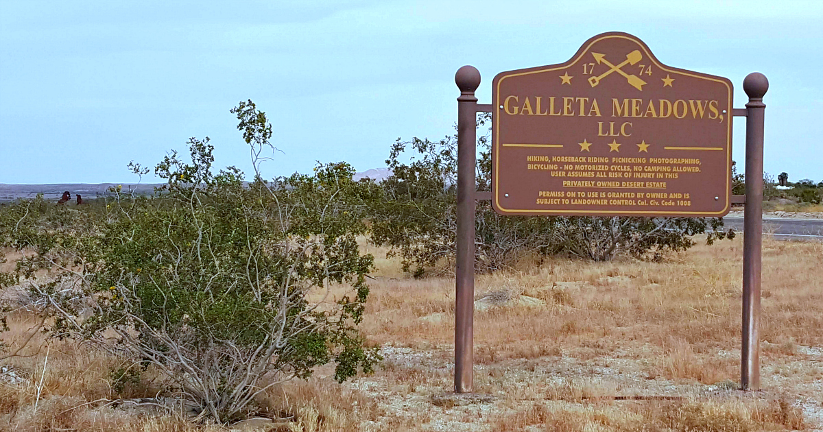 borrego springs galleta meadows llc sign