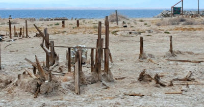 buried houses at bombay beach