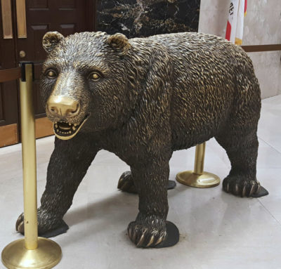 california bear in front of governors office