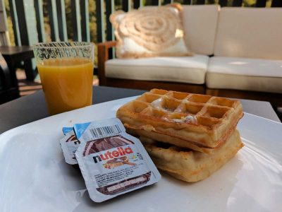 continental breakfast on 3rd floor deck
