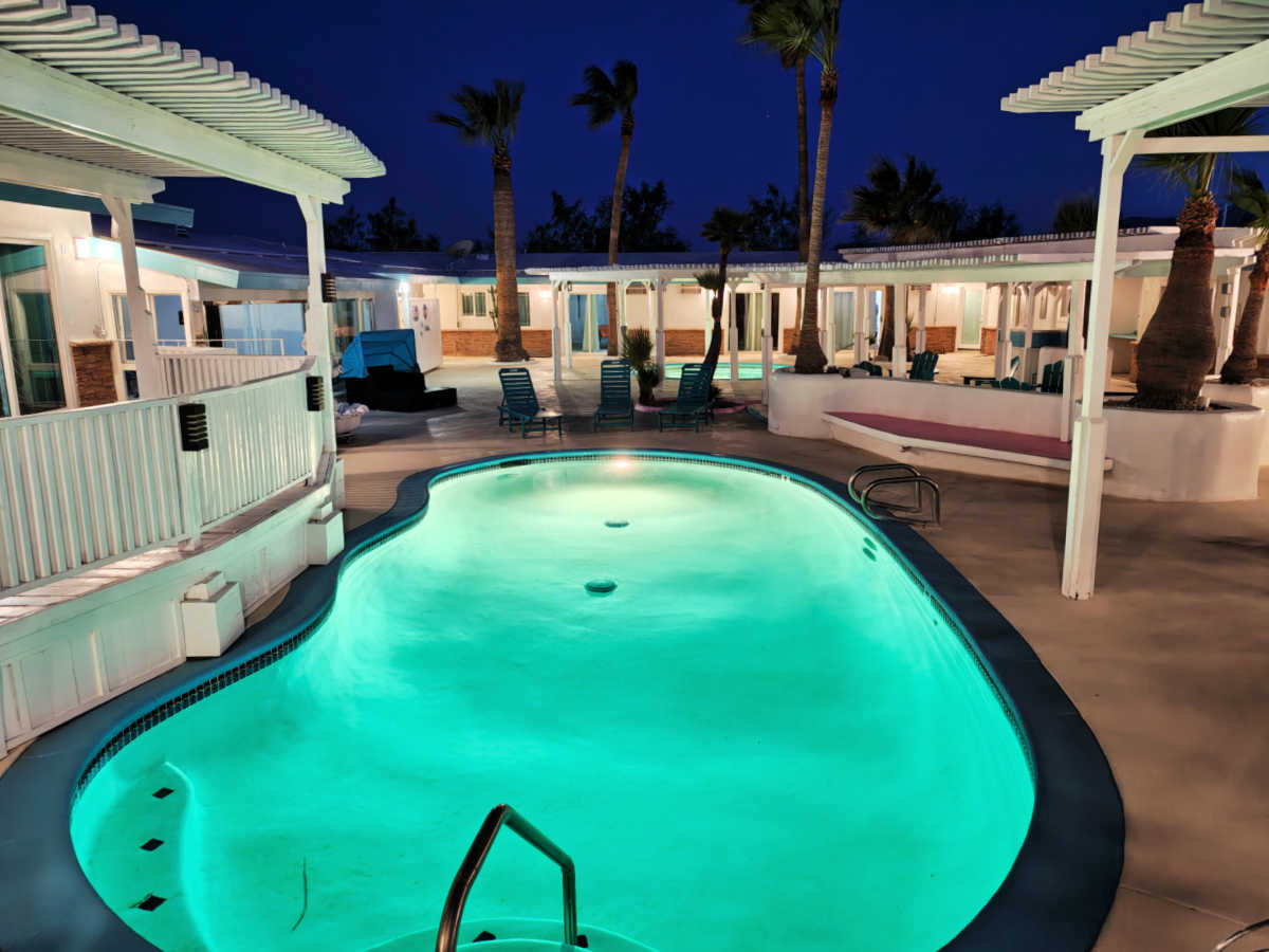 night swim mineral pool desert hot springs