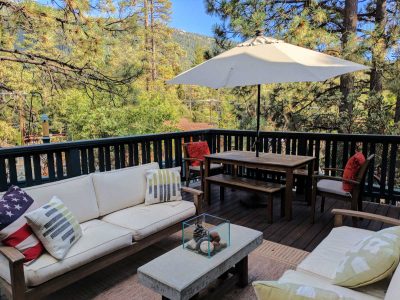 outdoor seating at grand idyllwild lodge