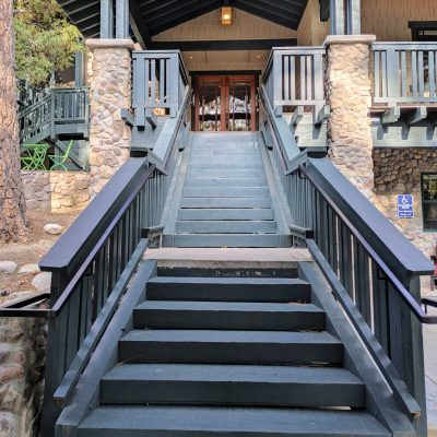 stairs to main entrance on 2nd floor