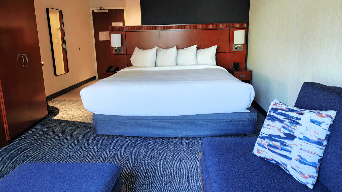 king room with sofa courtyard san luis obispo