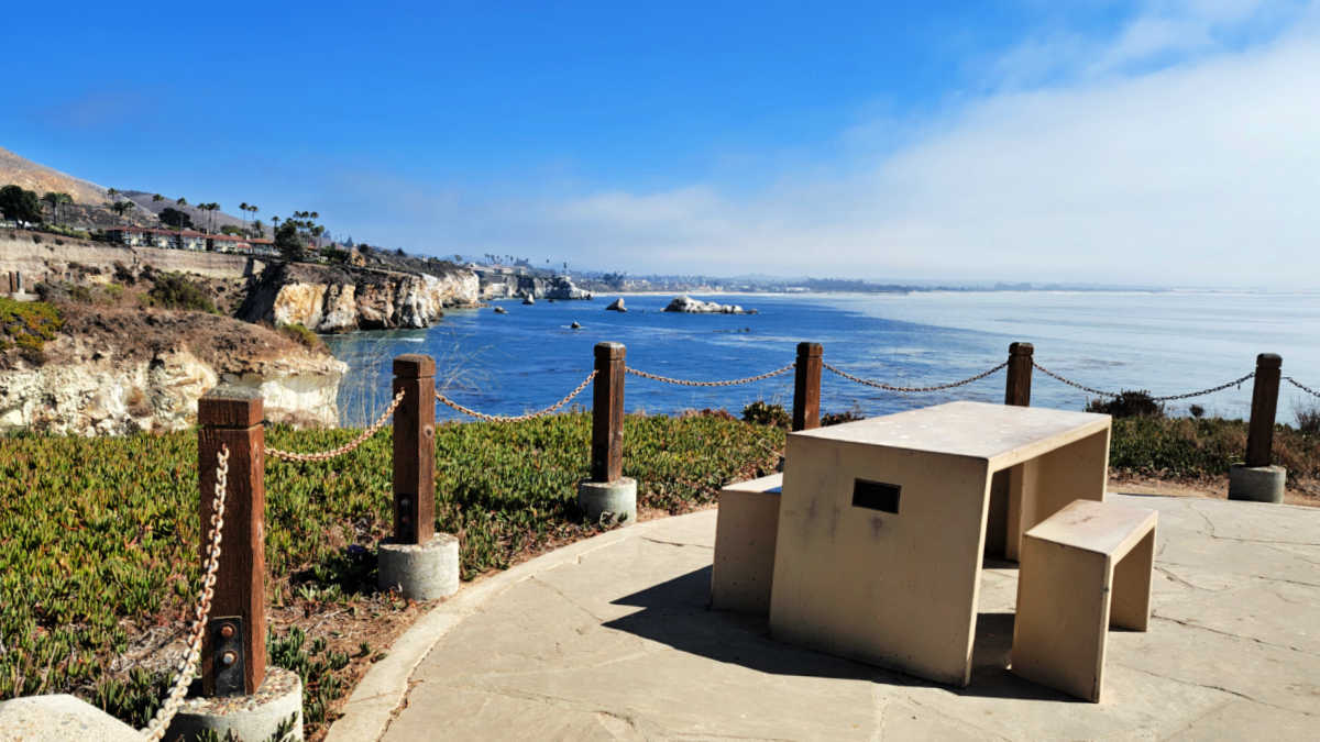 picnic table with view pismo beach