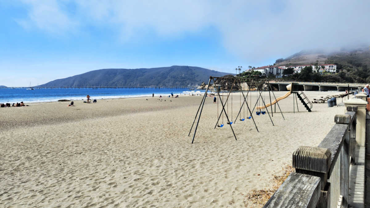 uncrowded avila beach in the fall